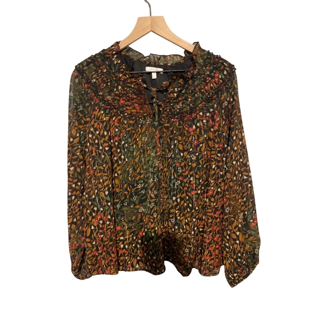 Maurice’s 1X women’s black and red floral blouse